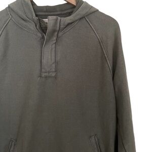 GAP Olive Green Henley Quarter-Zip Hoodie